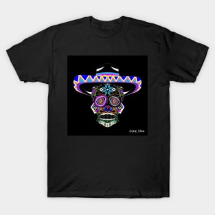 magnum mariachi in skeleton madness in ecopop art T-Shirt